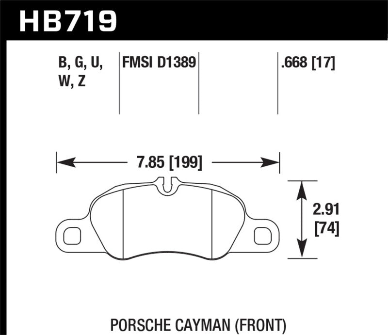 Hawk 13-16 Porsche 911 Front HPS 5.0 Brake Pads HB719B.668