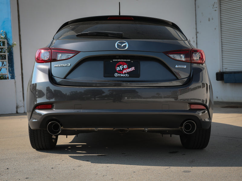 aFe Takeda 2-1/2in 304 SS Cat-Back Exhaust w/ Polished Tips 14-18 Mazda 3 L4 2.0L/2.5L - 49-37015-P