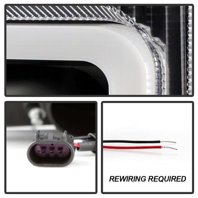 Spyder 17-18 Ford F250/F350/F450 Halogen Model Only -White Light Bar- Black- PRO-YD-FS17HALSI-BK - 5087850