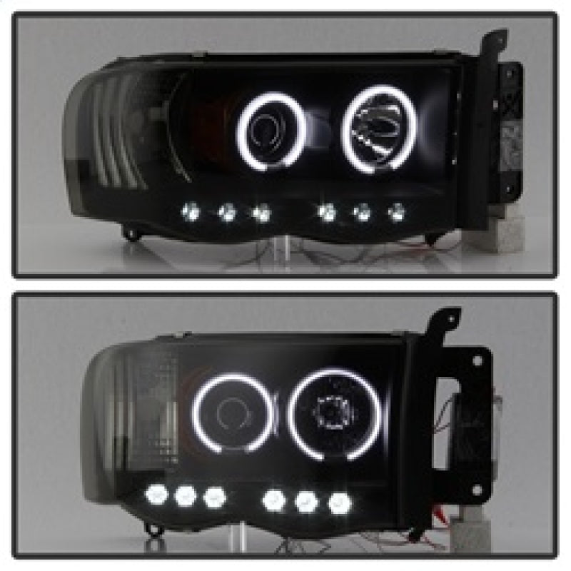Spyder Dodge Ram 1500 02-05 03-05 Projector Headlights CCFL Halo LED Blk Smke PRO-YD-DR02-CCFL-BSM - 5078797