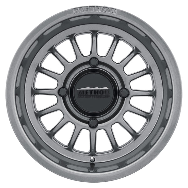 Method MR411 Bead Grip 15x7 / 5+2/38mm Offset / 4x156 / 132mm CB Gloss Titanium Wheel - MR41157046852 by Method Wheels - fron