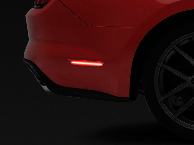 Raxiom 15-22 Ford Mustang Axial Series LED Side Marker Lights Rear (Smoked) - 404231