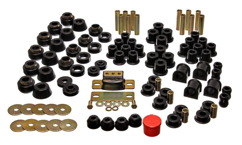 Energy Suspension 87-95 Jeep Wrangler YJ Black Hyper-Flex Master Bushing Set - 2.18101G for 1987-1995 Jeep Wrangler - angle v