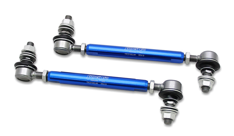 SuperPro 15+ Ford Mustang S550/13 FR-S/BRZ/86 Base Front HD Adjustable End Link Set (12mm Studs 210mm-260mm Length) - TRC12160