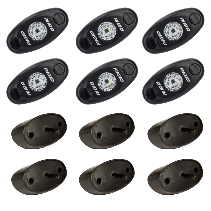 Rigid Industries Rock Light Kit- Amber (6 lights) - 400293 by Rigid Industries - front view