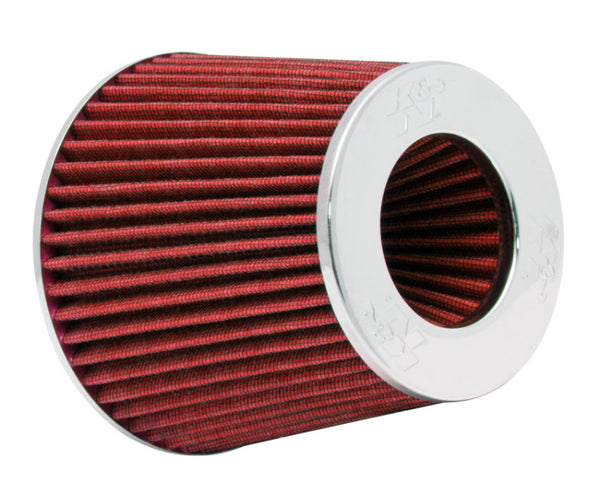 K&N Universal Air Filter Chrome Round Tapered Red - 4in Flange ID x 1.125in Flange Length x 5.5in H - RG-1001RD by K&N Engine