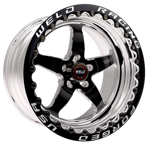 Weld S71 17x11 / 5x115mm BP / 5.8in. BS Black Wheel (Medium Pad) - Black Single Beadlock MT - 71MB7110W58F by Weld