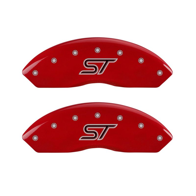 MGP 4 Caliper Covers Engraved Front &amp; Rear ST Red finish silver letters