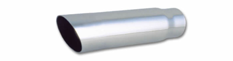 Vibrant 3in Round SS Truck/SUV Exhaust Tip (Single Wall Angle Cut) - 2.5in inlet 11in long - 1559