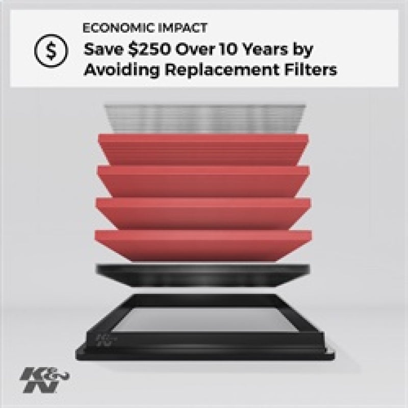 K&N Replacement Air FIlter 12 BMW 320i/328i 2.0L - 33-2990 for 2012-2018 BMW 3 Series - installed view