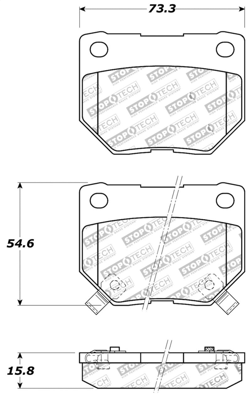 StopTech Performance 06-07 Subaru Impreza WRX (Exc STi) Rear Brake Pads - 309.04611