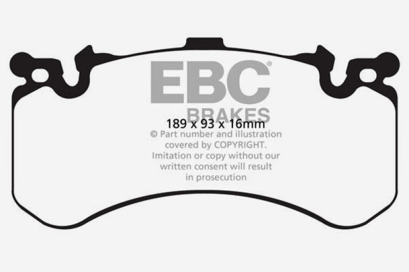EBC 11+ Audi A8 Quattro 6.3 (Cast Iron Rotors) Yellowstuff Front Brake Pads - DP42158R