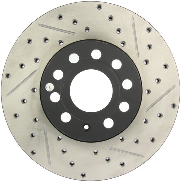 StopTech Slotted & Drilled Sport Brake Rotor - 127.33110L for 2005-2022 Volkswagen Jetta - front view
