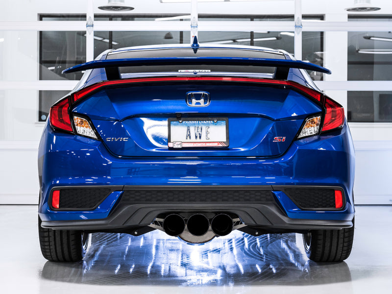 AWE Tuning 2016+ Honda Civic Si Touring Edition Exhaust w/Front Pipe &amp; Triple Diamond Black Tips
