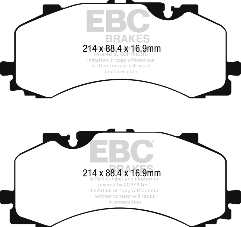 EBC 2016+ Audi Q7 3.0L Supercharged Yellowstuff Front Brake Pads - DP42279R