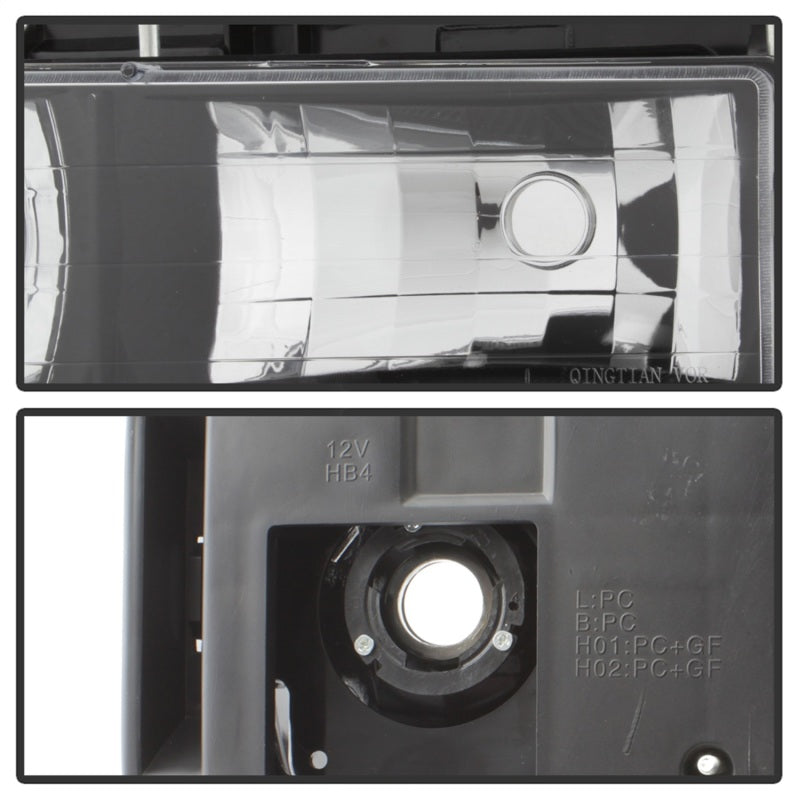 xTune GMC C/K Series 94-98 Headlights w/ Corner and Parking Lights - Black HD-JH-GCK94-BK-SET - 9037405