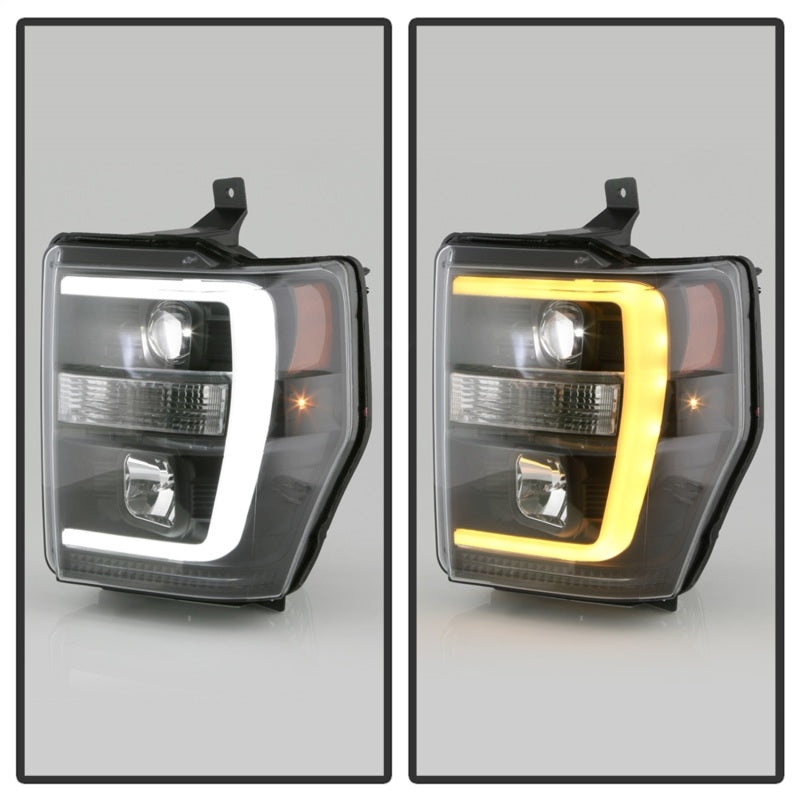 Spyder Ford F-250/350/450 08-10 V2 High-Power LED Headlights-Switch Back-Black PRO-YD-FS08PL-SBLB-BK - 5087751