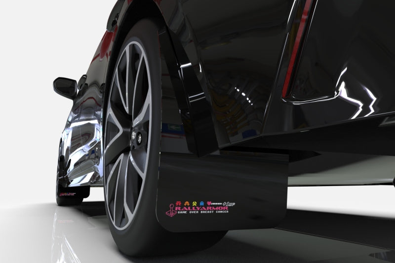 Rally Armor 12-19 Ford Focus ST &amp; 2016-19 RS Black Mud Flap BCE Logo - MF27-BCE22-BLK/PK