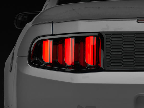 Raxiom 10-12 Ford Mustang Vector V2 LED Tail Lights - Gloss Black Housing (Clear Lens) - 405839 for 2010-2012 Ford Mustang - 