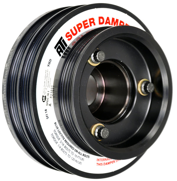 ATI Damper - 5.67in - Alum - (2) 4 Grv - Nissan RB26 - R33 34 - 1Pc - w/Power Steering Pulley - ATI918598 by ATI