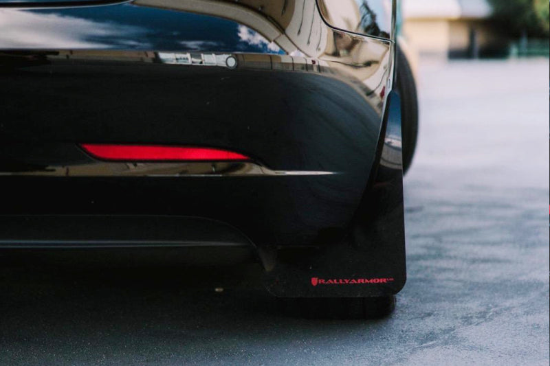 Rally Armor 17-22 Tesla Model 3 Black UR Mud Flap w/ Dark Grey Logo