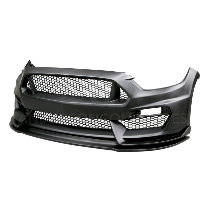 Anderson Composites 15-16 Ford Mustang GT350 Style Fiberglass Front Bumper w/ Front Lip - AC-FB15FDMU-GR-GF