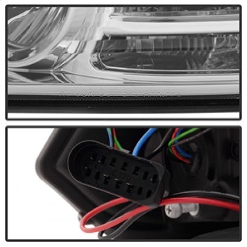 Spyder Dodge Ram 13-15 Projector Headlights Light Bar DRL Chrome PRO-YD-DR13-LBDRL-C - 5080905