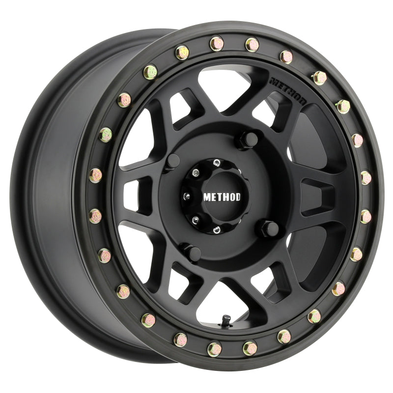 Method MR405 UTV Beadlock 15x7 / 4+3/13mm Offset / 4x136 / 106mm CB Matte Black Wheel - MR40557047543B