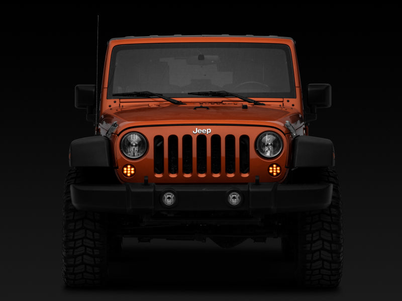 Raxiom 07-18 Jeep Wrangler JK Axial Series LED Front Turn Signals (Smoked) - J119943