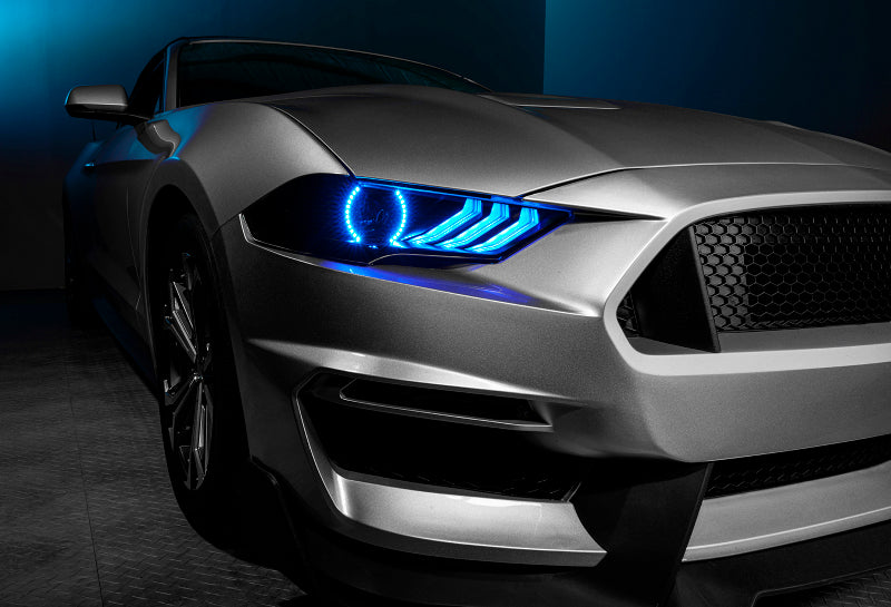 Oracle Lighting 18-23 Ford Mustang Dynamic ColorSHIFT LED Headlights - Black Series - 8204-332