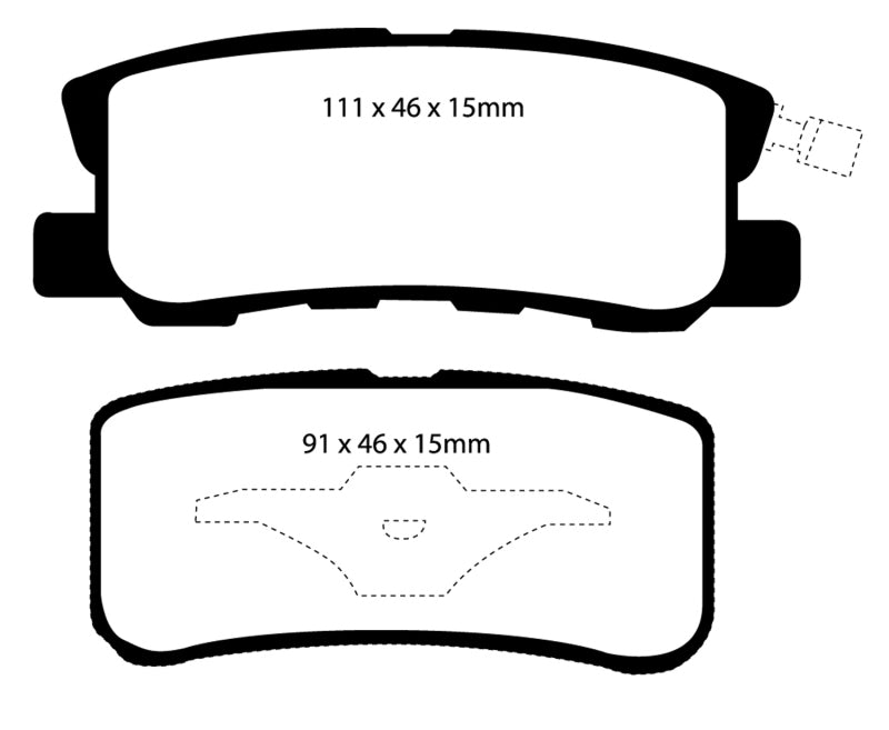 EBC 11-14 Chrysler 200 3.6 Redstuff Rear Brake Pads - DP31407C