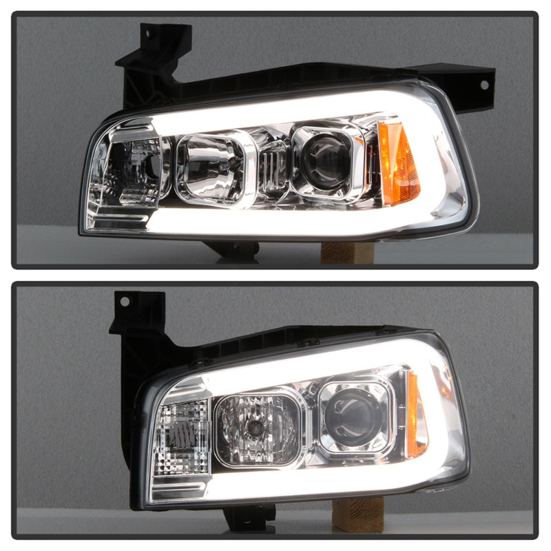 Spyder Dodge Charger 06-10 Projector Headlights - LED Light Bar - Chrome PRO-YD-DCH05V2-LB-C - 5085238