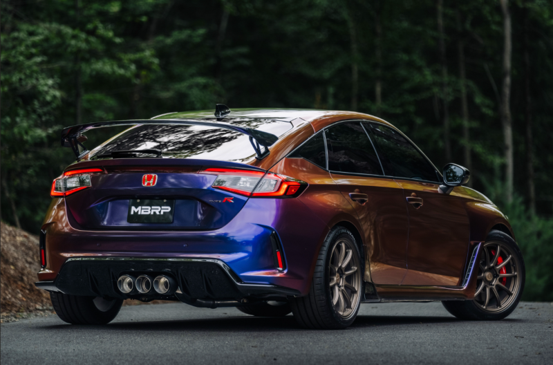 MBRP 23-24 Honda Civic Type R 2.0L T304 SS 3in Cat-Back Exhaust Triple Center Outlet w/ Carbon Tips - S49023CF