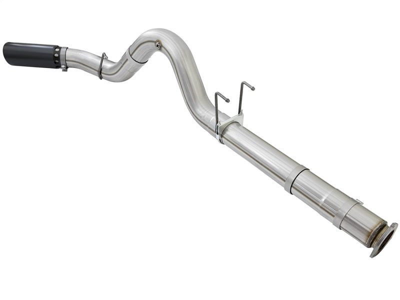 aFe ATLAS 5in DPF-Back Alum Steel Exhaust System w/Black Tip 2017 Ford Diesel Trucks V8-6.7L (td) - 49-03090-B