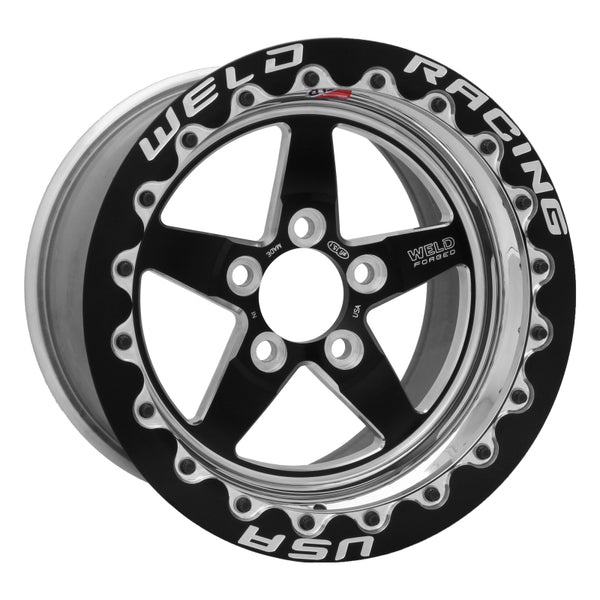 Weld S71 15x10.33 / 5x4.5 BP / 7.5in. BS Black Wheel (Medium Pad) - Black Single Beadlock MT - 71MB510A75F by Weld - front vi