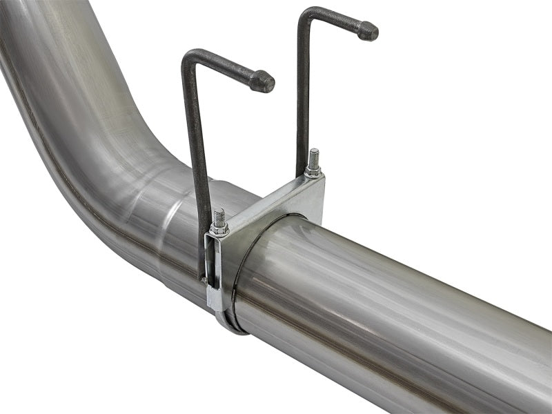 aFe Large Bore-HD 5in DPF Back 409 SS Exhaust System w/Black Tip 2017 Ford Diesel Trucks V8 6.7L(td) - 49-43090-B
