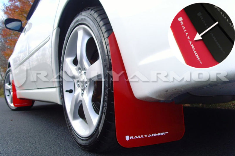 Rally Armor 05-09 Subaru Legacy GT / Outback Red UR Mud Flap w/ White Logo - MF4-UR-RD/WH
