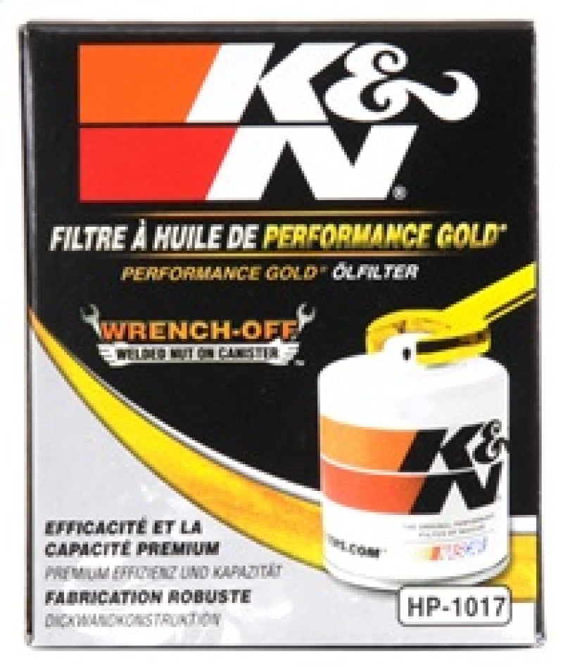 K&amp;N 3.74inch / 2.98 OD Performance Gold Oil Filter - HP-1017
