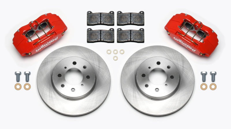 Wilwood DPHA Front Caliper &amp; Rotor Kit Red Honda / Acura w/ 262mm OE Rotor - 140-12996-R