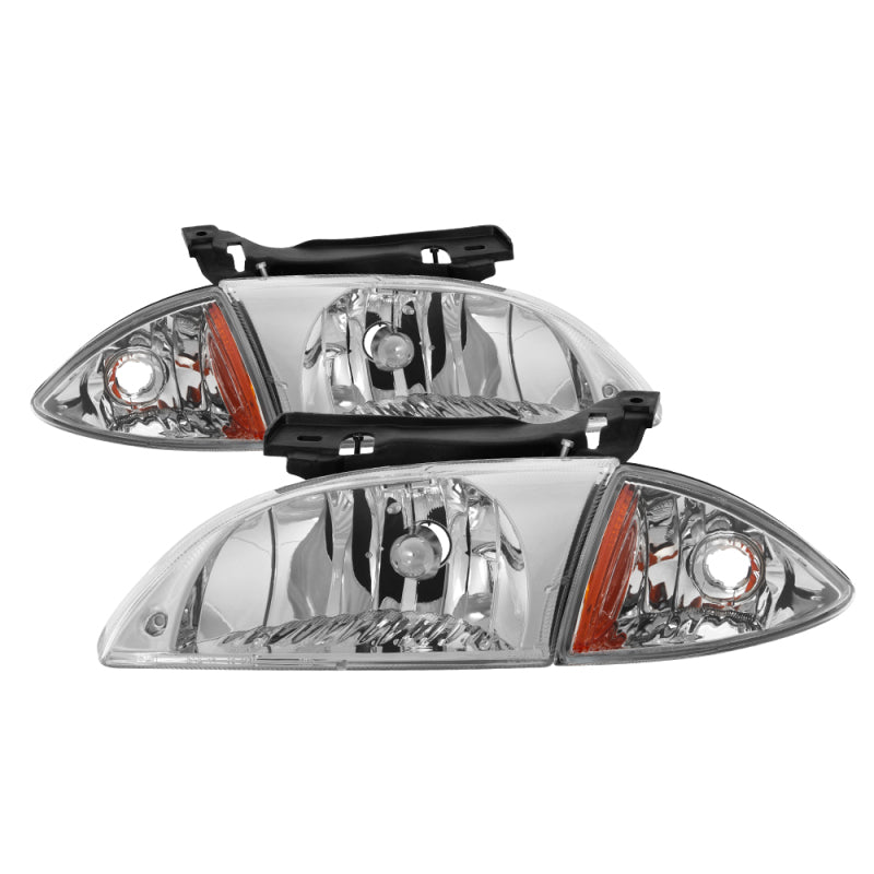 xTune Chevy Cavalier 00-02 Corner Lamp &amp; Headlights 4pcs set-Chrome HD-JH-CCAV00-SET-C - 9036712
