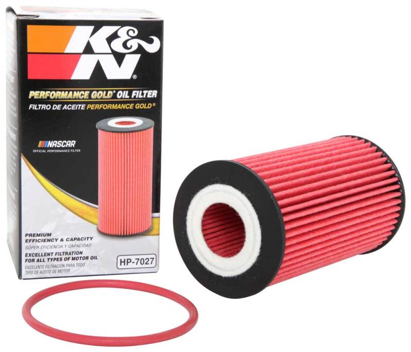 K&N Performance Oil Filter for 09-19 GM 1.4L / 1.6L / 1.8L w/ Hengst Filter Housing - HP-7027