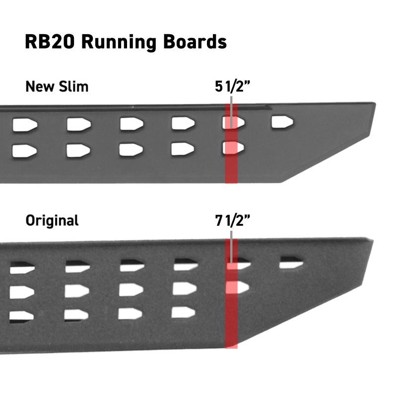 Go Rhino 2022 Toyota Tundra Crew Max RB20 Slim Running Board + Brackets - Bedliner Coating - 69443687ST