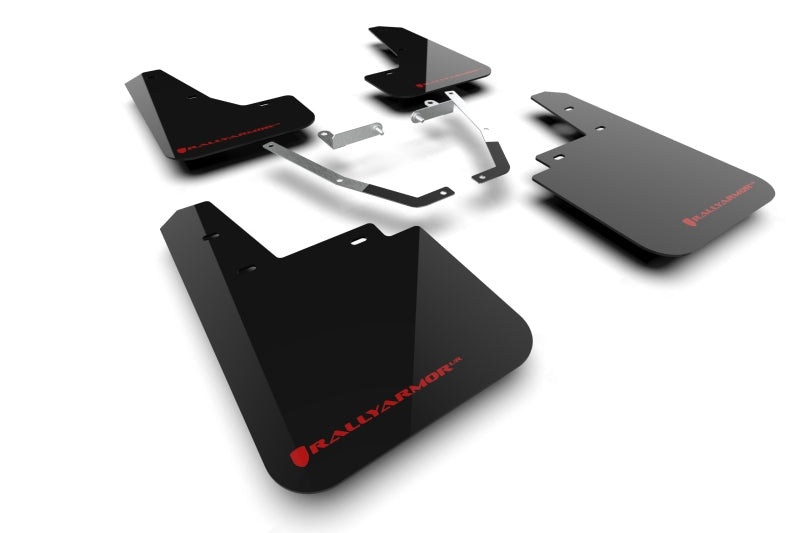 Rally Armor - 2024 Subaru Crosstrek (Wilderness Only) Black UR Mud Flap W/Red Logo - No Drilling Req - MF116-UR-BLK-RD for 20