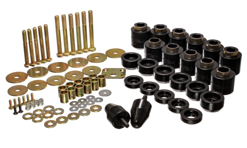 Energy Suspension 1in Black Body Lift Kit - 2.4108G for 1987-2006 Jeep Wrangler - front view