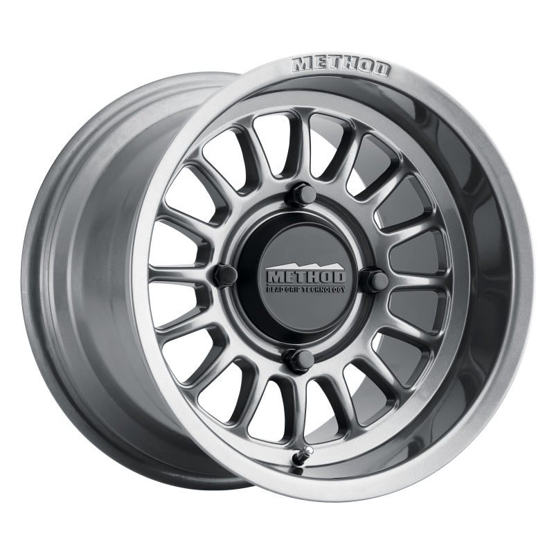 Method MR411 Bead Grip 15x7 / 5+2/38mm Offset / 4x156 / 132mm CB Gloss Titanium Wheel - MR41157046852