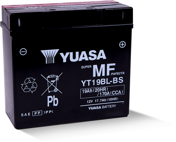 Yuasa YT19BL-BS Maintenance Free AGM 12 Volt Battery - YUAM6219BL for 1999-2009 BMW K1200LT