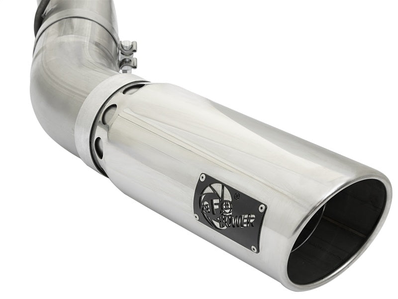 aFe LARGE BORE HD 5in 409-SS DPF-Back Exhaust w/Polished Tip 2017 GM Duramax V8-6.6L (td) L5P - 49-44085-P
