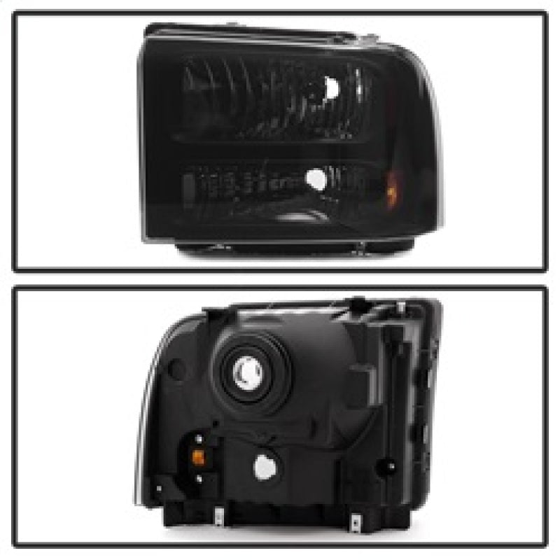 Xtune Ford F250 F350 F450 Superduty Excursion 99-04 Headlights Black Smoked HD-JH-FF25099-HA-BSM - 9033001