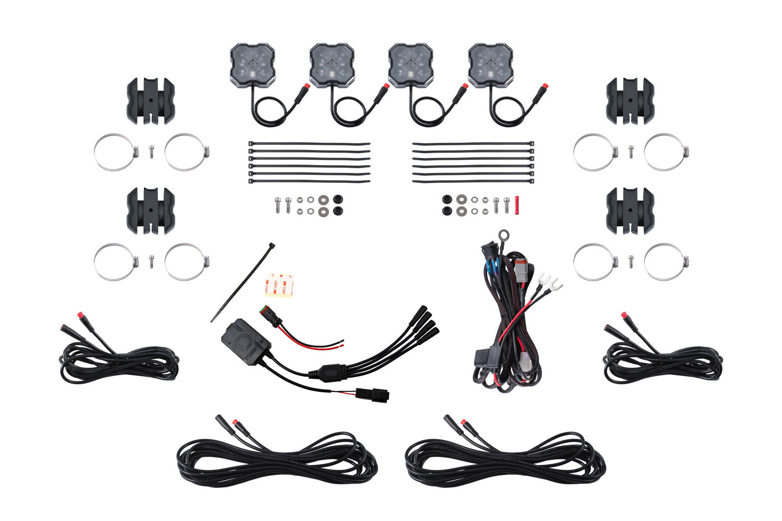 Stage Series SXS Rock Light Installer Kit, RGBW M8 (4-pack) Diode Dynamics