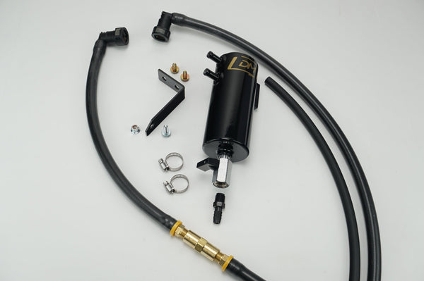 Damond Motorsports - Ecoboost Mustang Oil Catch Can kit for 2015-2023 Ford Mustang - front view
